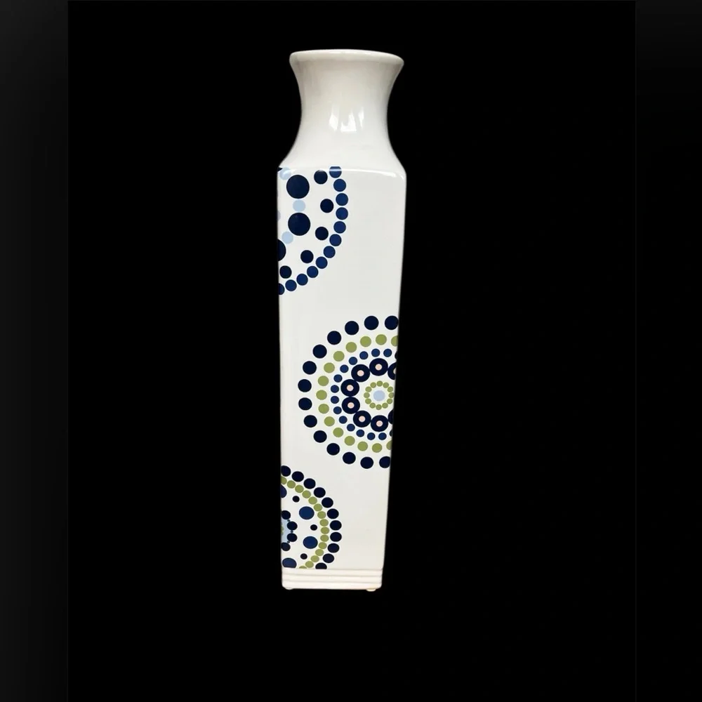 Modern White and Blue Ceramic Vase